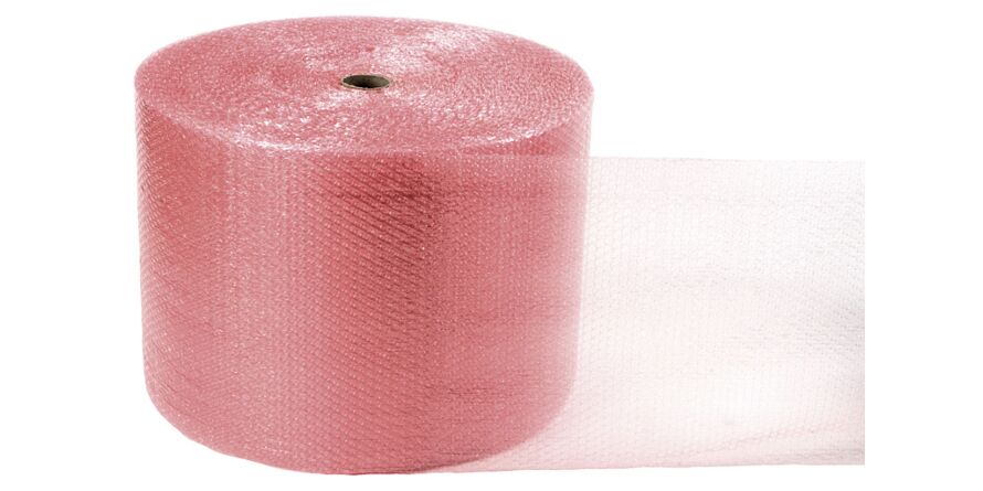 ESD-Luftpolsterfolie rosa ableitend, Breite 1500 mm, 150 m Rolle