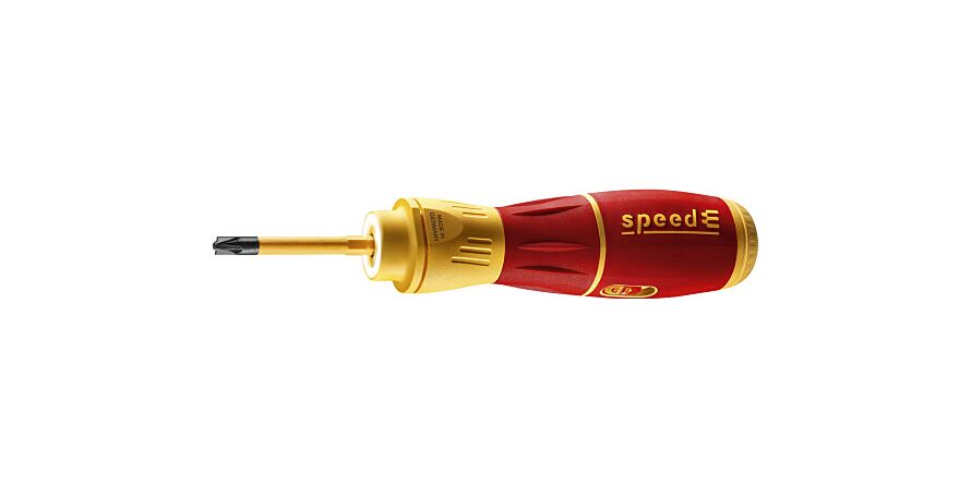 E-Schraubendreher speedE® II electric 7-tlg mit slimBits, Batterien und USB- Ladegerät in L-