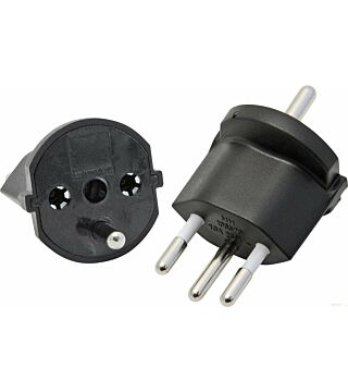 Fix-Adapter 3-polig, DE-Schuko CEE7 auf CH T12 Stecker