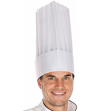 Hygostar chef's hat 30cm "Le grand Chef" fleece, pleated