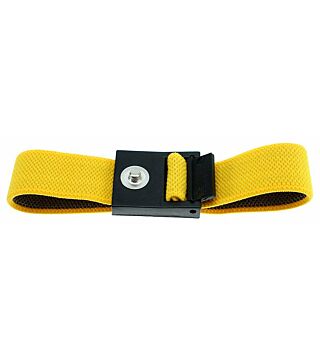 ESD wrist strap, 3 mm press stud, yellow, 220 mm