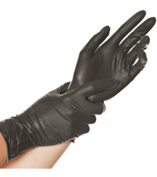 Hygostar latex handschoen DIABLO, zwart, poedervrij