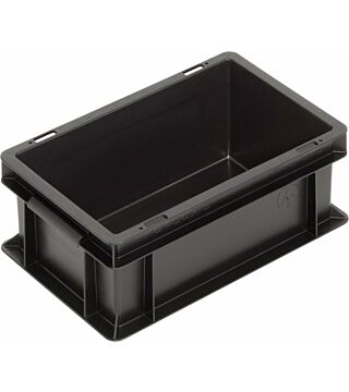 ESD container NB MC, shell handles, black, 300 x 200 mm, various sizes