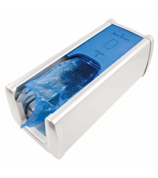 Hygostar overshoe dispenser "Ecostep", automatic, white/blue