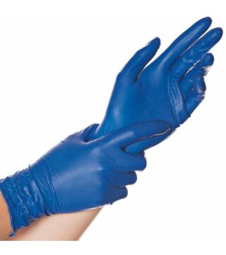 Hygostar latex handschoenen SOFT BLUE, blauw, poedervrij