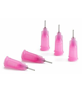 Dispensing needle, straight, gauge 20, pink, various sizes