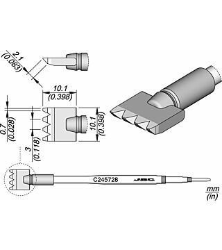 Lötspitze, abgeschrägt, abgewinkelt, 2,1 mm, C245728