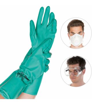 Set di pulizia Hygostar, 3 pezzi con 1x maschera, 1x occhiali, 1x guanti