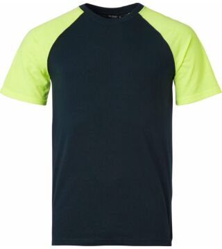 225 T-shirt, Unisex, navy blau/Fluoreszierendes gelb